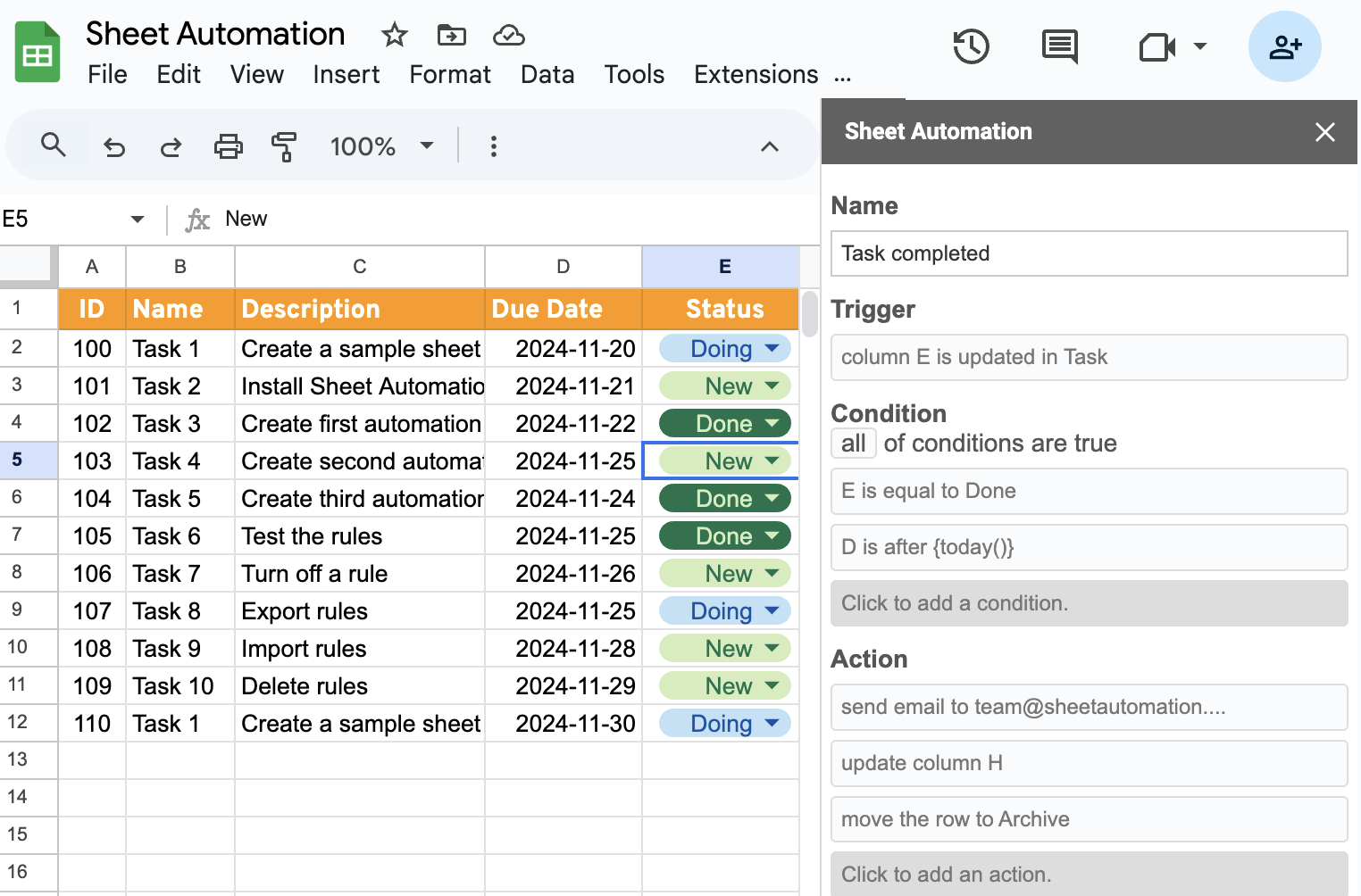 SheetAutomation